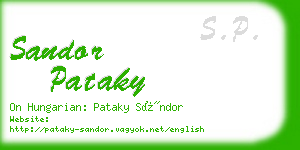 sandor pataky business card